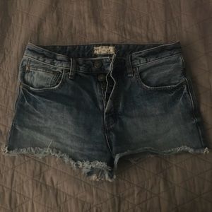 High waisted denim shorts